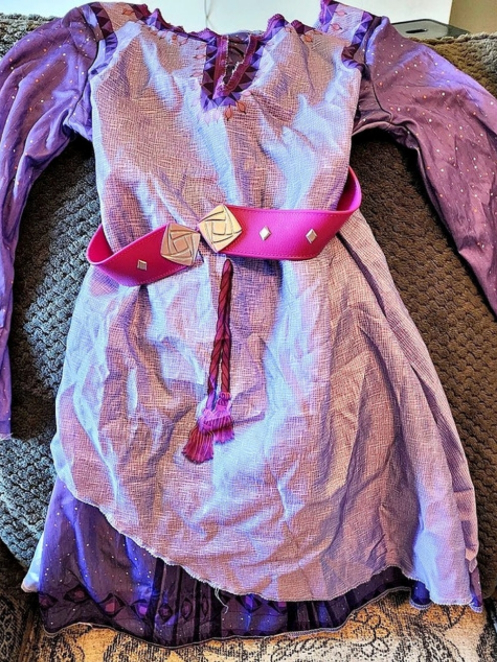 Disney Frozen 2 Anna Travel Costume for Kids Purple & Pink Girls 4-6X